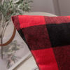 Picture of MIULEE Pack of 2 Classic Retro Checkers Plaids Polyester Linen Soft Solid Black and Red Decorative Throw Pillow Covers Home Decor Cushion Case for Christmas Sofa Bedroom Car 22 x 22 Inch 55 x 55 cm