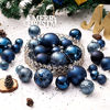 Picture of Christmas Ornaments for Xmas Trees,Night Blue Shatterproof Christmas Ball Ornaments of 32 pcs