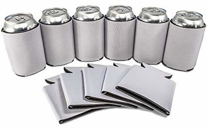 Picture of PartyPrints White Blank Can Sleeves - 25 Pack Collapsible Can Coolers - Bulk DIY, Wedding, Bachelorette Party