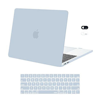 Picture of MOSISO Compatible with MacBook Pro 13 inch Case 2016-2020 Release A2338 M1 A2289 A2251 A2159 A1989 A1706 A1708, Plastic Hard Shell Case & Keyboard Cover Skin & Webcam Cover, Baby Blue