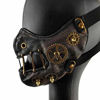 Picture of BSTANG Men Women Steampunk Retro Gothic Leather Mask Halloween Cosplay Gears Mask Spike Mask (Gears Mask)