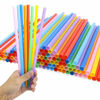 Picture of Tomnk 120pcs 10.3in Jumbo Straws Smoothie Straws Milkshake Straws Extra Wide Extra Long Assorted Bright Colors