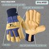 Picture of Men's Heavy Duty Leather Winter Work Gloves with Thinsulate Insulation (Wells Lamont 5127M), Medium