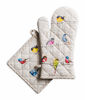 Picture of Maison d' Hermine Birdies on Wire 100% Cotton Set of Oven Mitt (7.5 Inch by 13 Inch) and Pot Holder (8 Inch by 8 Inch) for BBQ | Cooking | Baking | Grilling | Microwave | Barbecue | Spring/Summer