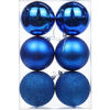 Picture of 3.94" Christmas Ball Ornaments 6 Pcs Shatterproof Navy Blue Large Christmas Ornaments Balls Christmas Decoration Christmas Tree Balls with Hanging Loop for Xmas Tree Holiday Wedding Party Decor