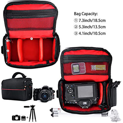 Picture of FOSOTO Compact Camera Shoulder Bag Case with Waterproof Rain Cover Compatible for Canon EOS M50 PowerShot SX420 SX430 SX70 SX50 SX30IS Sony a6400 RX10 DSC-H300 Nikon Coolpix P900