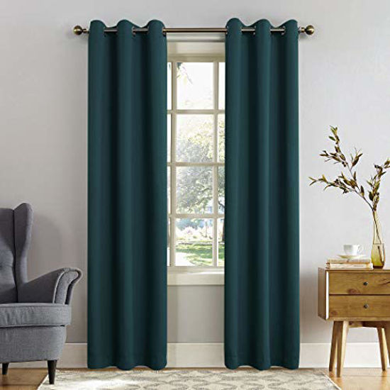 Picture of Sun Zero Easton Blackout Energy Efficient Grommet Curtain Panel, 40" x 63", Teal