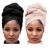 Picture of Harewom 2 Pieces Headwrap Scarf for Women Long Head Wrap Scarves Summer African Turban Jersey Hair Tie