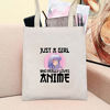 Picture of LEVLO Anime Fans Make up Bag Anime Lover Gift Just A Girl Who Really Loves Anime Cosmetic Make up Bag For Women Girls (Loves Anime Tote)