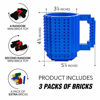 Picture of TOYAMBA Build-on Brick Mug BPA-Free Funny Coffee Mug with 3 Packs of Building Bricks, Funny Cups for Kids - Creative Building Block Mug DIY Idea 16OZ (Blue)