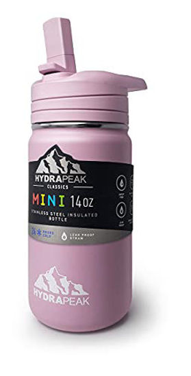 Hydrapeak Mini Kids Water Thermos with Straw Lid 14oz - Choose