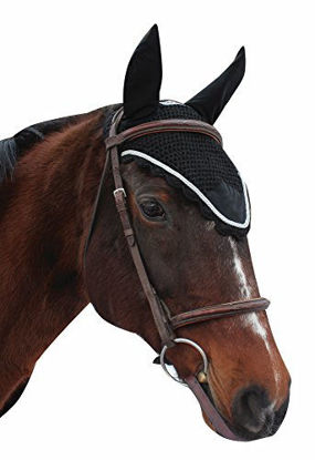 Picture of Equine Couture Fly Bonnet with Silver Rope - Pony Color - Black, Size - Full