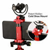 Picture of Ulanzi ST-03 Metal Smart Phone Tripod Mount with Cold Shoe Mount and Arca-Style Quick Release Plate for iPhone 12 Pro 11 Xs X 8 7 Plus Samsung Huawei, Cell Phone Tripod Holder Clip Adapter Red