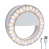 Picture of Meifigno Upgraded Selfie Ring Light[3 Light Modes] [Rechargeable] with Double Row 60 LED Lights, 4-Level Clips On Mini Small Circle Light Compatible with iPhone 11 12 Pro X Xr Xs Max 7 8 iPad Laptop