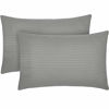 Picture of Mellanni King Size Pillow Cases 2 Pack - Pillow Covers - Pillow Protector - Hotel Luxury 1800 Bedding Sheets & Pillowcases - Envelope Closure (Set of 2 King Size 20" x 40", Striped Gray/Silver)