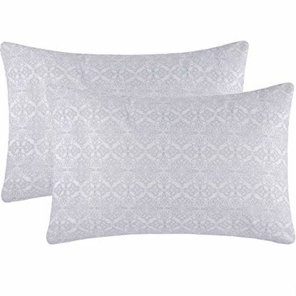 Picture of Mellanni King Size Pillow Cases 2 Pack - Pillow Covers - Pillow Protector - Hotel Luxury 1800 Bedding Sheets & Cooling Pillowcases - Envelope Closure (Set of 2 King Size 20" x 40", Laced Sky Blue)