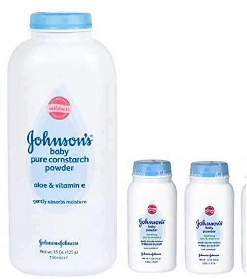 Picture of Johnson's Pure Cornstarch Baby Powder 15 Oz + Johnson's Pure Corstarch Travel Size 1.5 Oz, 2 pk