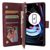 Picture of LBYZCASE Phone Case for Motorola Edge|2021|,Motorola Edge(2021) Wallet Case,Luxury Folio Flip Leather Cover[Zipper Pocket][Wrist Strap][Kickstand] for Motorola Edge 2021 (Wine Red)