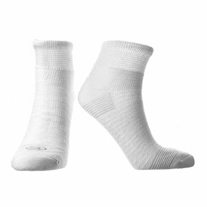 Picture of Doctor's Choice Women's Diabetic & Neuropathy Socks, Quarter Length, Non-Binding with Aloe, Ventilation, and Seamless Toe, 2-Pairs, White, Womens Large: Shoe Size 6-10