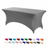 Picture of Peomeise 6FT Spandex Table Cover Rectangular Stretch Spandex Tablecloth (Gray,6FT)