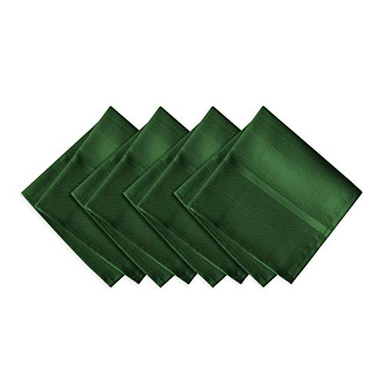 Picture of Newbridge Elegance Plaid Christmas Fabric Napkin Set, 100% Polyester, No Iron, Soil Resistant Holiday Napkins, Set of 4 Fabric Napkins, Hunter Green