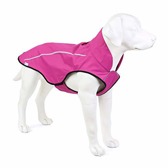 Picture of Mile High Life | Dog Raincoat | Adjustable Water Proof Pet Clothes | Lightweight Rain Jacket with Reflective Strip | Easy Step in Closure,Hot Pink,M (Girth: 27"-31.5", Length: 26.5")