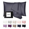 Picture of INSSL Silk Pillowcase for Women, Mulberry Silk Pillowcase for Hair and Skin and Stay Comfortable and Breathable During Sleep. (Dark Grey, 20"×26")