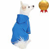 Picture of Blueberry Pet Essentials Soft & Comfy Better Basic Cotton Blend Dog Hoodie Sweatshirt in Alaskan Blue, Back Length 16", Pack of 1 Jacket for Dogs