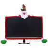 Picture of LONG7INES Christmas Computer Monitor Cover, Elastic Xmas Decorations Reindeer Computer Monitor Border Cover, Elastic Laptop Computer Cover for Xmas Home Office Decor and New Year Gift Ideas (Santa)