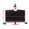 Picture of LONG7INES Christmas Computer Monitor Cover, Elastic Xmas Decorations Reindeer Computer Monitor Border Cover, Elastic Laptop Computer Cover for Xmas Home Office Decor and New Year Gift Ideas (Santa)