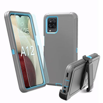 Picture of Galaxy A12 case,Samsung A12 case,A12 Heavy Duty case,[Military Grade Protective ][Shockproof] [Dropproof] [Dust-Proof], Compatible with Samsung Galaxy A12 (Gray-Blue)