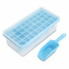 Picture of CZWL&HG Ice Cube Tray With Lid and Bin|36 Nugget Silicone Ice Tray| Flexible Safe Ice Cube Molds Comes with Ice Container, Scoop and Cover (blue)