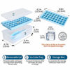 Picture of CZWL&HG Ice Cube Tray With Lid and Bin|36 Nugget Silicone Ice Tray| Flexible Safe Ice Cube Molds Comes with Ice Container, Scoop and Cover (blue)