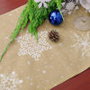 Picture of Simhomsen Embroidered Rustic Farmhouse Snowflakes Table Runner for Christmas Holidays (Burlap, 14 × 69 Inches)