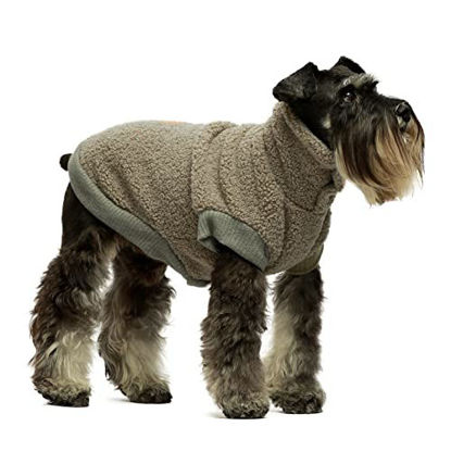 Picture of Fitwarm Vest Fuzzy Thick Sherpa Dog Coat Vest Turtleneck Sweater Puppy Winter Clothes Doggie Knitted Pet Cold Weather Clothes Doggy Pullover Jacket Cat Apparel Green Large