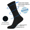 Picture of Well Knitting Diabetic Socks for Men & Women, Coolmax Medical Circulation Crew Mid Calf Socks with Seamless Toe, Non-Binding Top, and Padded Sole, 4 Pairs (XL,Black)