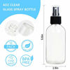 Picture of 12 Pack 120 ml 4oz Clear Glass Spray Bottles with Fine Mist Sprayer & Dust Cap for Essential Oils, Perfumes,Cleaning Products.Included 1 Brush,2 Funnels,2 Droppers & 18 Labels.