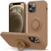 Picture of MOCCA Compatible with iPhone 12 Pro Max Phone Case 6.7 inch with Ring Kickstand | Super Soft Microfiber Lining | Anti-Scratch Full-Body Shockproof Protective Case for iPhone 12 Pro Max - Light Brown