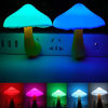 Picture of 2Pack Sensor LED Night Light Plug in Lamp 7 Color Changing Mushroom Light Cute Night Lights for Adults Kids NightLight Bedroom, Bathroom,Toilet,Hallway,Stairs,Kitchen