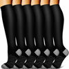 Picture of Copper Compression Socks Women & Men Circulation(6 pairs) - Best for Running, Nursing, Hiking, Recovery & Flight Socks