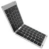 Picture of Foldable Bluetooth Keyboard, Rechargeable Full Size Ultra Slim Folding Keyboard Pocket Sized Wireless Foldable Keyboard for iPad Mac OS Android Windows Tablet Smartphone and More-Black and Silver