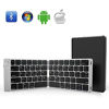 Picture of Foldable Bluetooth Keyboard, Rechargeable Full Size Ultra Slim Folding Keyboard Pocket Sized Wireless Foldable Keyboard for iPad Mac OS Android Windows Tablet Smartphone and More-Black and Silver