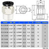 Picture of Tailonz Pneumatic Elbow and Straight Combination 1/4 Inch Tube OD x 3/8 Inch NPT Thread Push to Connect Fittings PC-1/4-N3+PL-1/4-N3(Pack of 12)