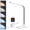 Picture of Desk Lamp, CeSunlight Desk Light, Dimmable Table Lamp, 7W, 5 Color Modes, 6 Brightness Levels, Touch Control, Memory Function, LED Foldable Led Lamp for Reading, Working, Office, Study (Silver)