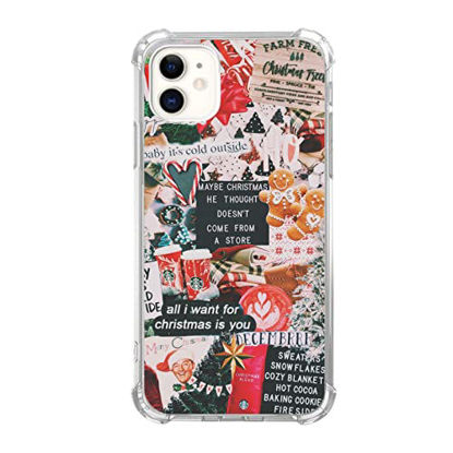 Picture of Trendy Christmas Case for iPhone 11,Aesthetic Winter Xmas Case for iPhone 11 for Women Men, Unique Trendy Design TPU Bumper Protective Cover Case