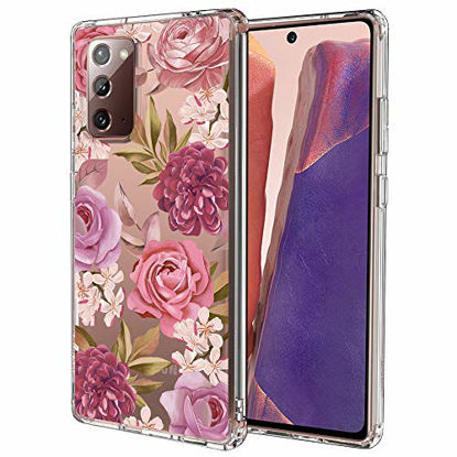 Picture of MOSNOVO Galaxy Note 20 Case, Blossom Floral Pattern Clear Design Transparent Plastic Hard Back Case with TPU Bumper Protective Case Cover for Samsung Galaxy Note 20