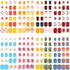 Picture of 192 Pieces 8 Boxes Fake Nails Press on Nails Short False Colorful Acrylic Nails Christmas Full Cover Short Square False Nails Artificial Nail Tips with 8 Sheets Fake Nail Glue Stickers (Cute Style)