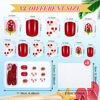 Picture of 192 Pieces 8 Boxes Fake Nails Press on Nails Short False Colorful Acrylic Nails Christmas Full Cover Short Square False Nails Artificial Nail Tips with 8 Sheets Fake Nail Glue Stickers (Cute Style)