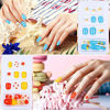 Picture of 192 Pieces 8 Boxes Fake Nails Press on Nails Short False Colorful Acrylic Nails Christmas Full Cover Short Square False Nails Artificial Nail Tips with 8 Sheets Fake Nail Glue Stickers (Cute Style)