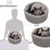 Picture of Winsterch Washable Warming Cat Bed House, Round Soft Cat Beds,Pet Sofa Kitten Bed, Small Pet Cave Beds (Gray)